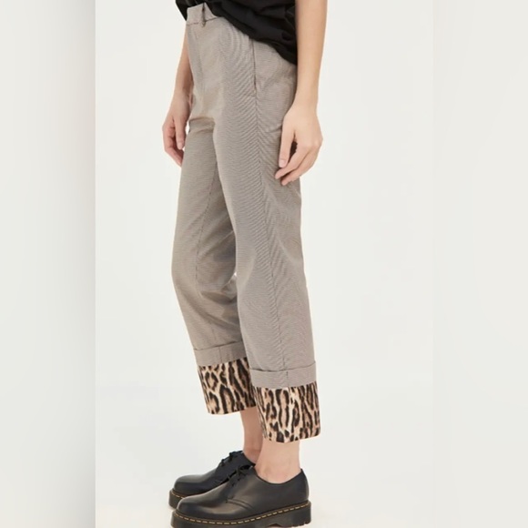 R13 Women’s Mini Houndstooth Trousers With Fold-over Cuffs - Picture 12 of 15